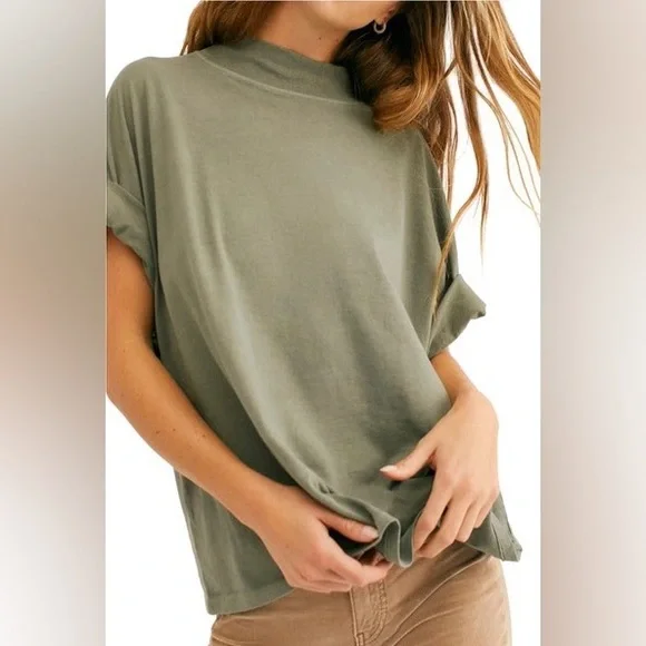 We The Free Green Oversized Short Sleeve Tee - Picture 1 of 4